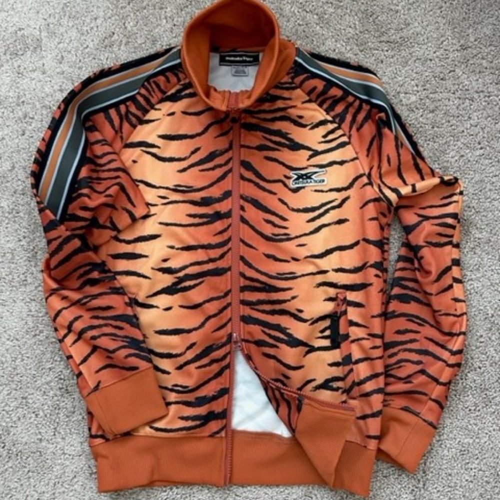 NWT Onitsuka Tiger Unisex Track Jacket XS in Tiger Print
